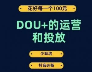 DOU+的运营和投放，花1条DOU+的钱，成为DOU+的投放高手，少走弯路不采坑-润泽资源库