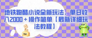地铁跑酷小说全新玩法，单日收入2000＋操作简单【最新详细玩法教程】【揭秘】-润泽资源库