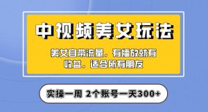 实操一天300+，中视频美女号项目拆解，保姆级教程助力你快速成单！【揭秘】-润泽资源库