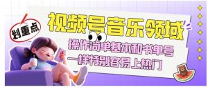 视频号音乐领域项目玩法，操作简单基本和书单号一样，特别容易上热门【揭秘】-润泽资源库