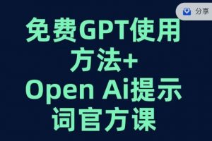免费GPT+OPEN AI提示词官方课-润泽资源库