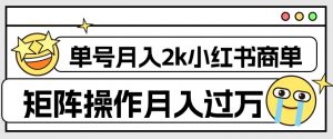 外面收费1980的小红书商单保姆级教程,单号月入2k,矩阵操作轻松月入过万-润泽资源库