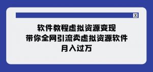 软件教程虚拟资源变现：带你全网引流卖虚拟资源软件，月入过万（11节课）-润泽资源库