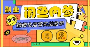 闲鱼精细化运营入门+高阶实战教学,从底层逻辑到轻松变现,多维度玩转闲鱼副业-润泽资源库