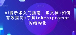 AI提示术入门指南:读文档+如何有效提问+了解token+prompt的结构化【揭秘】-润泽资源库