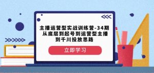 主播运营型实战训练营-第34期从底层到起号到运营型主播到千川投放思路-润泽资源库