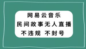 网易云民间故事无人直播，零投入低风险、人人可做【揭秘】-润泽资源库