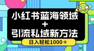 小红书蓝海虚拟＋引流私域新方法，100%不限流，日入轻松1000＋，小白无脑操作【揭秘】-润泽资源库