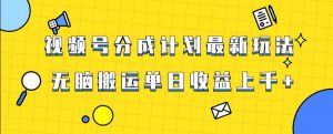 视频号最新爆火赛道玩法，只需无脑搬运，轻松过原创，单日收益上千【揭秘】-润泽资源库