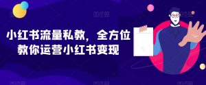 小红书流量私教,全方位教你运营小红书变现-润泽资源库