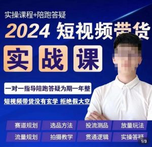 果哥·2024短视频带货实操课,赛道规划/选品方法/投流测品/放量玩法/流量规划/拍摄教学-润泽资源库