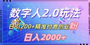 利用数字人软件,日引200+精准付费创业粉,日变现2000+【揭秘】-润泽资源库