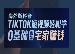 海外版抖音TikTok短视频轻松学，0基础宅家也能赚钱-润泽资源库