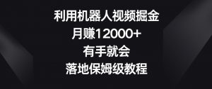 利用机器人视频掘金,月赚12000+,有手就会,落地保姆级教程【揭秘】-润泽资源库