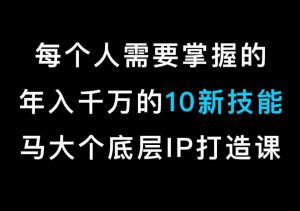 马大个的IP底层逻辑课，​每个人需要掌握的年入千万的10新技能，约会底层IP打造方法！-润泽资源库