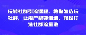玩转社群引流课程，教你怎么玩社群，让用户裂变倍增，轻松打造社群流量池-润泽资源库