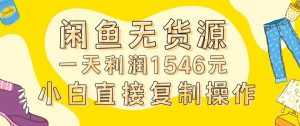 外面收2980的闲鱼无货源玩法实操一天利润1546元0成本入场含全套流程【揭秘】-润泽资源库