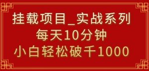 挂载项目，小白轻松破1000，每天10分钟，实战系列保姆级教程【揭秘】-润泽资源库