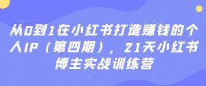 从0到1在小红书打造赚钱的个人IP（第四期），21天小红书博主实战训练营-润泽资源库