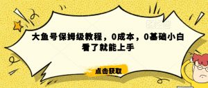 怎么样靠阿里大厂撸金,背靠大厂日入2000+,大鱼号保姆级教程,0成本,0基础小白看了就能上手【揭秘】-润泽资源库