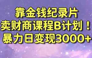 财经纪录片联合财商课程的变现策略,暴力日变现3000+,喂饭级别教学【揭秘】-润泽资源库