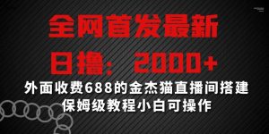 全网首发最新，日撸2000+，外面收费688的金杰猫直播间搭建，保姆级教程小白可操作【揭秘】-润泽资源库