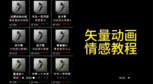 矢量动画情感教程：高点赞涨粉，适合情感、思维、创业教育等赛道-润泽资源库