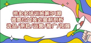 拼多多培训班第34期:做高价女装必盈利剖析选品/测款/运营/推广/拓展-润泽资源库