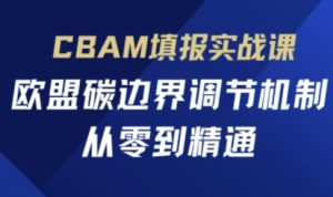 CBAM填报实战课,欧盟碳边界调节机制,从零到精通-润泽资源库
