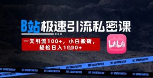 B站创业粉极速引流私密课，一天引流300+，小白搬砖，轻松日入数张-润泽资源库