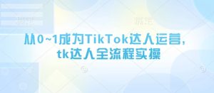 从0~1成为TikTok达人运营，tk达人全流程实操-润泽资源库