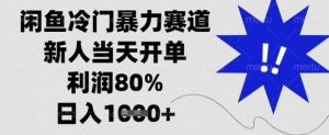 闲鱼冷门暴力赛道，新人当天开单，利润80%，日入数张【揭秘】-润泽资源库