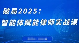 破局2025：智能体赋能律师实战课，打破编程壁垒，完成复杂任务，沉淀专属知识，赋能律师实务-润泽资源库