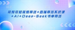 视频号短视频带货+直播带货系统课+AI+Deep-Seek书单带货-润泽资源库
