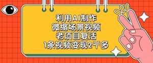 利用AI制作微缩场景视频，老项目复活，1条视频变现2k-润泽资源库