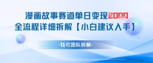 漫画故事赛道单日变现1k+全流程详细拆解-润泽资源库