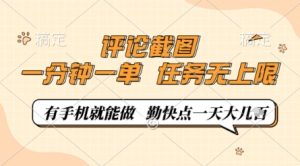 评论截图，0.5元一单，一分钟一单，有手机就能做，任务无上限，勤快点一天几张【揭秘】-润泽资源库