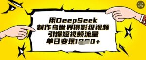 用DeepSeek制作鸟世界摄影级视频，引爆短视频流量，单日变现1k-润泽资源库