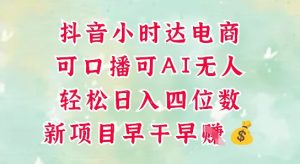 零售新电商，抖音小时达火热进行中，可做口播，可做AI无人，轻松日入四位数-润泽资源库