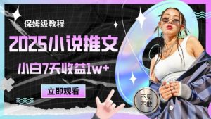 2025小说推文最新玩法，推文保姆级教程，小白7天收益1w+-润泽资源库