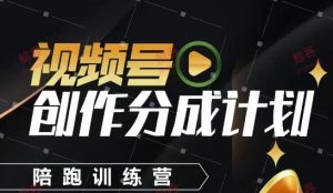 视频号创作分成计划陪跑训练营，手把手教会你如何制作视频，细水长流型项目-润泽资源库