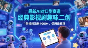最新AI对口型赛道，经典影视剧趣味二创，1条视频涨粉4000+，保姆级教程-润泽资源库