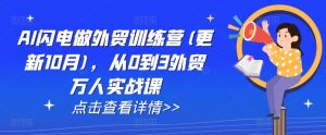 AI闪电做外贸训练营(更新25年5月),从0到3外贸万人实战课-润泽资源库