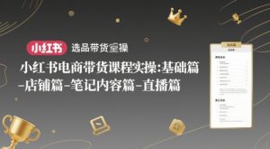 小红书电商带货课程实操:基础篇-选品篇-店铺篇-笔记内容篇-直播篇-润泽资源库