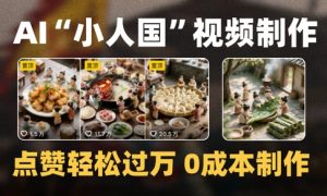 爆款1000W+播放微缩景观迷你小人国AI视频0成本制作全流程教学-润泽资源库