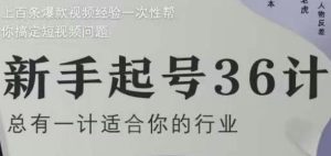 新手起号36计2.0,四年行业沉淀,上百条爆款视频经验一次性帮你搞定短视频问题-润泽资源库
