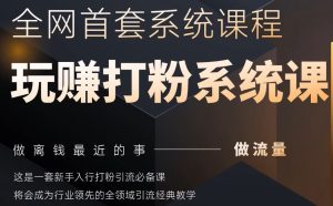 2025行业首套全网全域打粉系统神课，做流量做离钱最近的事，一套新手入行打粉引流必备课-润泽资源库