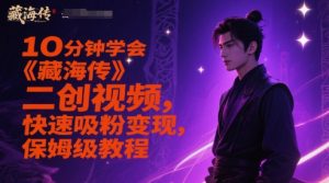 10分钟学会《藏海传》二创视频，快速吸粉变现，保姆级教程-润泽资源库
