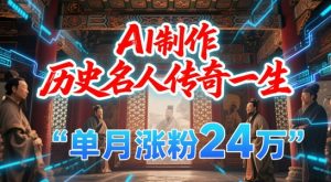暴力起号！用AI制作历史名人传奇一生，单月涨粉24W，涨粉+变现赛道黑马来了-润泽资源库