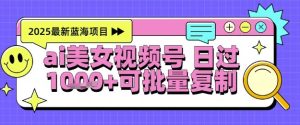 视频号AI美女跳舞暴力起号玩法，日入1k+，全程软件操作，小白也能玩的项目-润泽资源库
